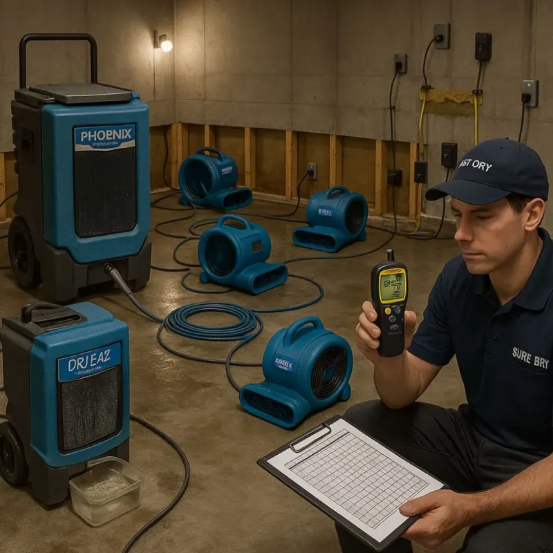 Structural Drying and Dehumidification process in Stagecoach, NV